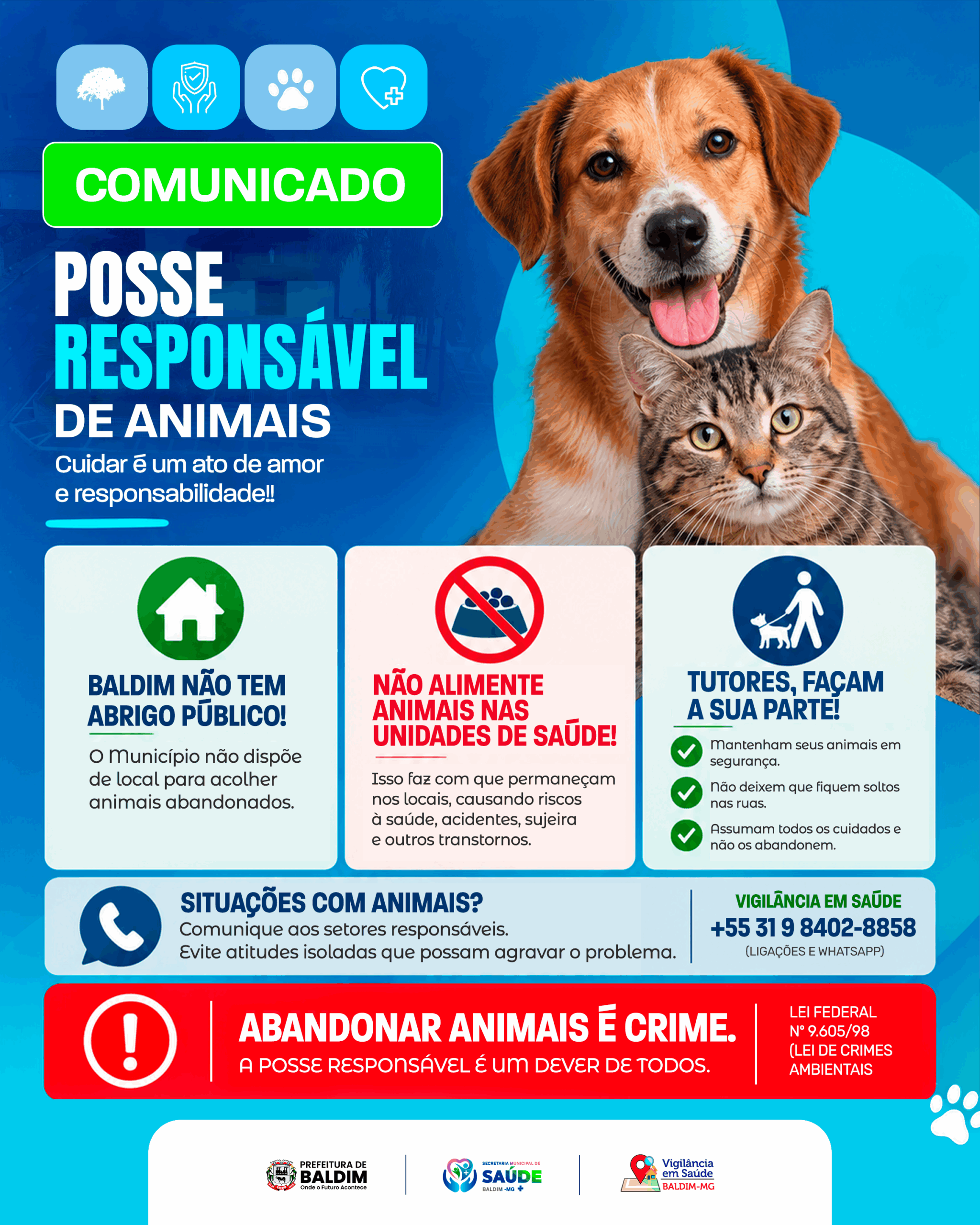 COMUNICADO | POSSE RESPONSÁVEL DE ANIMAIS